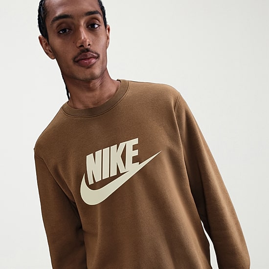 Nike Fleece Mens Crew Neck Long Sleeve Sweatshirt