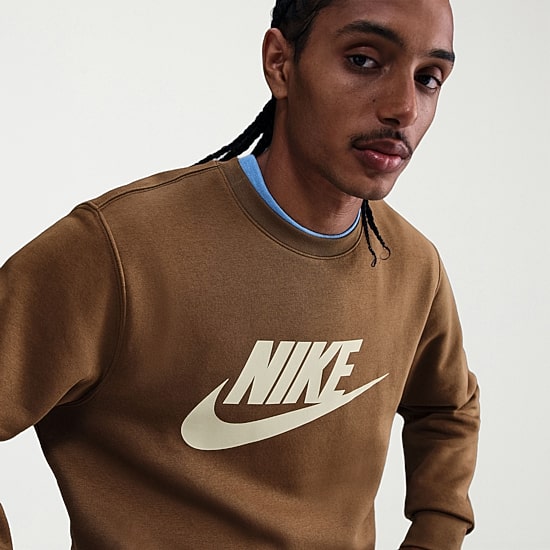 Nike Fleece Mens Crew Neck Long Sleeve Sweatshirt