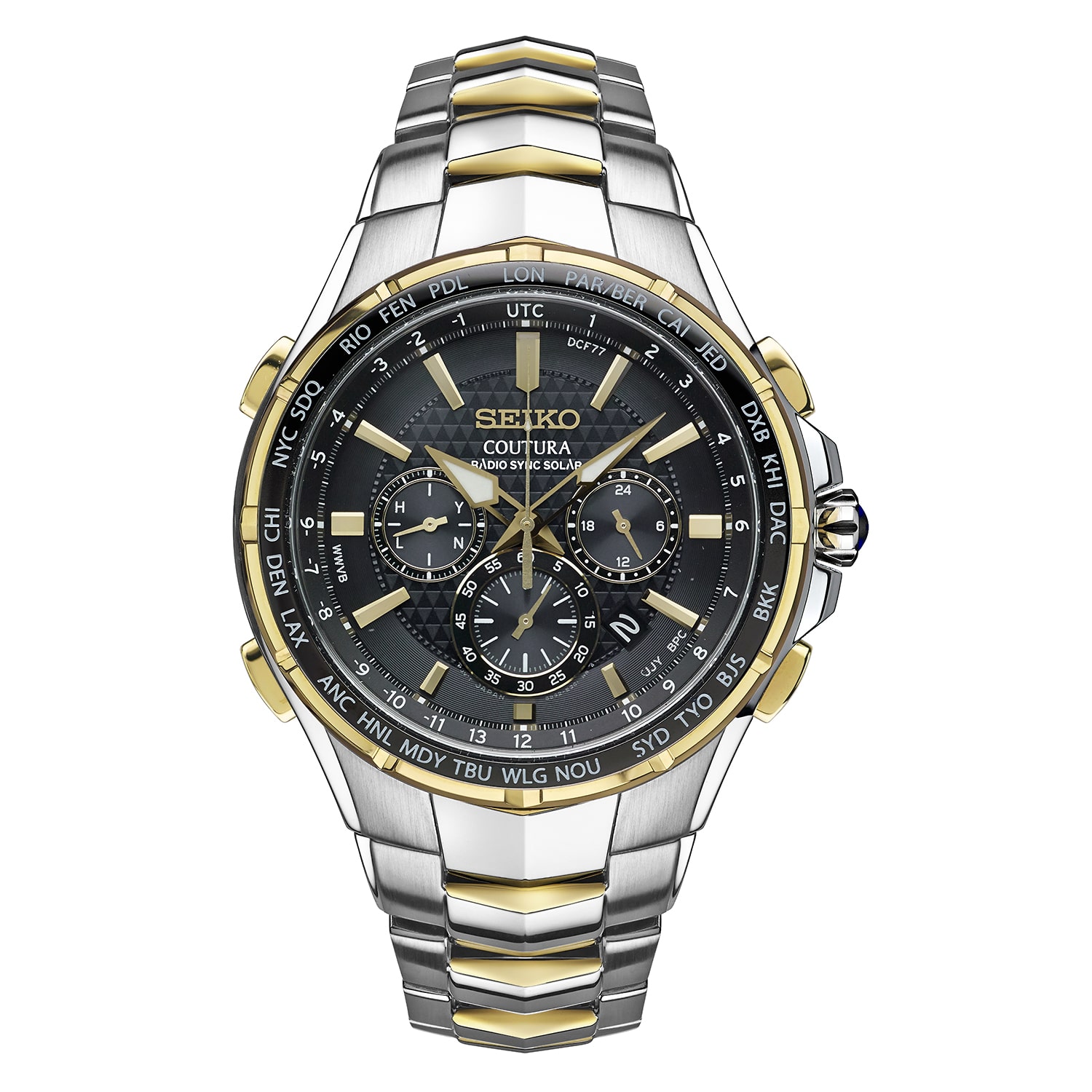 Seiko Mens Chronograph Two Tone Stainless Steel Bracelet Watch Ssg010