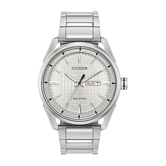 Citizen Mens Silver Tone Stainless Steel Bracelet Watch Aw0080-57a