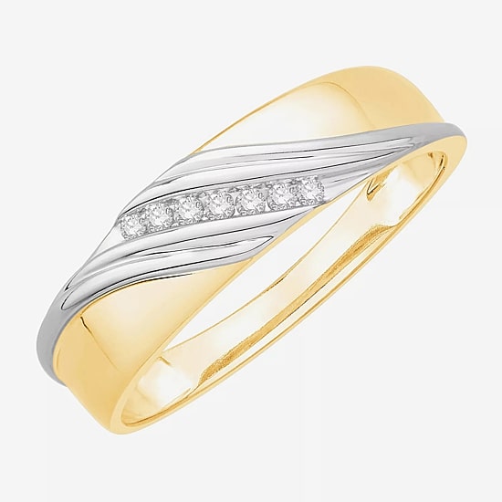 3PC His and Hers Trio Wedding Set Featuring 3/8 CT.T.W. Natural Diamond Womens Bridal Set and Mens Wedding Band in 10K or 14K Two Tone Gold