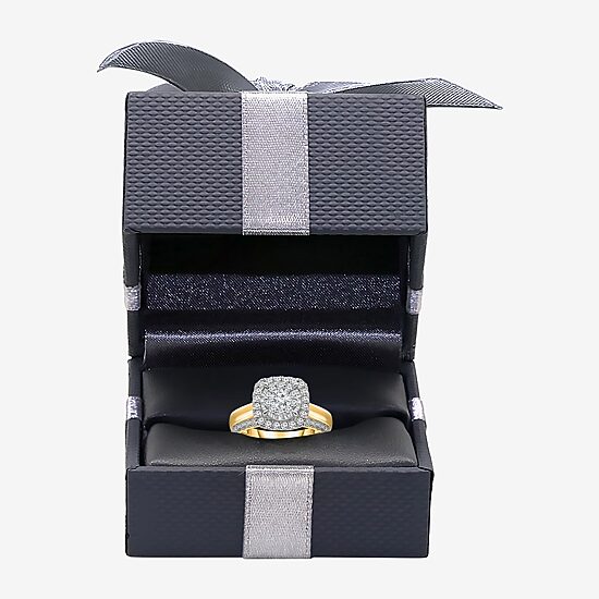 (I / I1) Womens 1 CT. T.W. Lab Grown White Diamond 10K Gold Cushion Solitaire Engagement Ring
