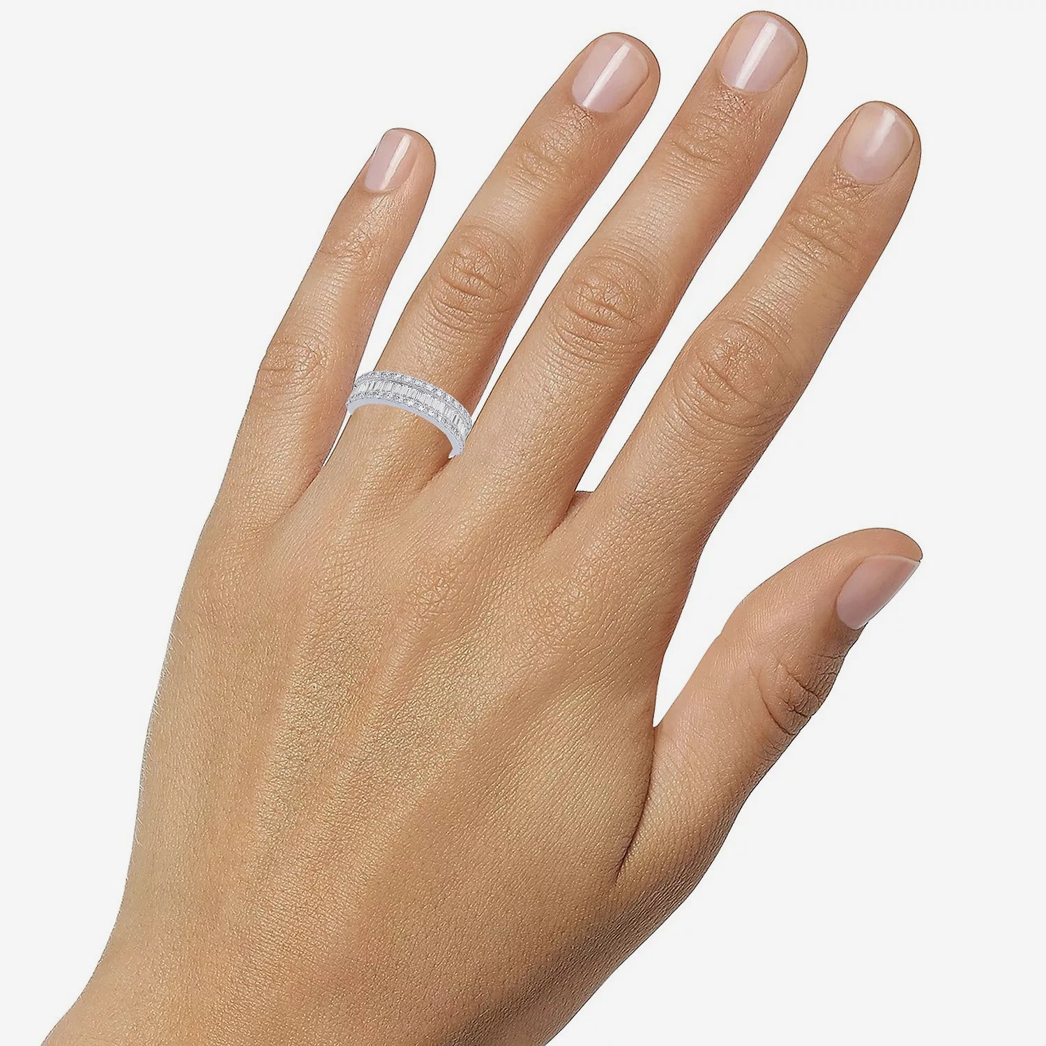 Womens 2.5MM 1 CT. T.W. Natural White Diamond 14K Gold Anniversary Wedding Band