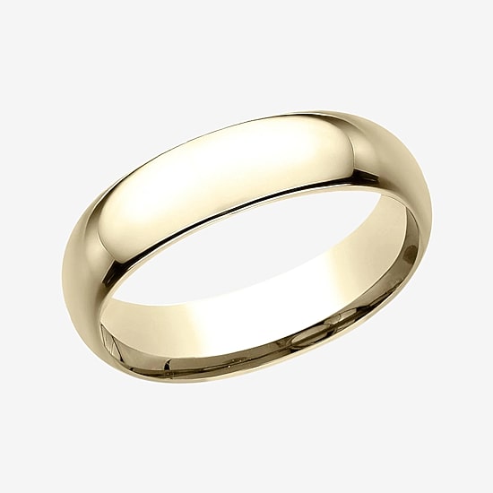 Mens 10K White Gold 6MM Comfort-Fit Wedding Band