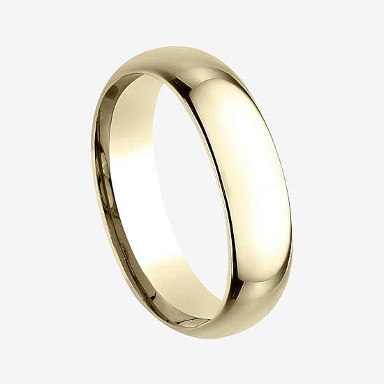 Mens 10K White Gold 6MM Comfort-Fit Wedding Band