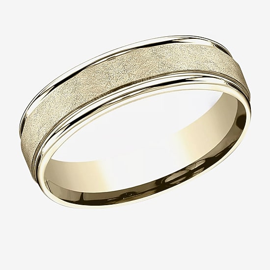 Mens 6MM 10K Gold Wedding Band