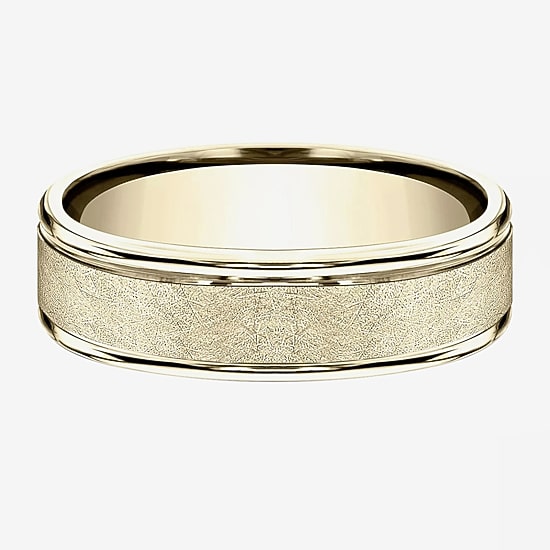 Mens 6MM 10K Gold Wedding Band