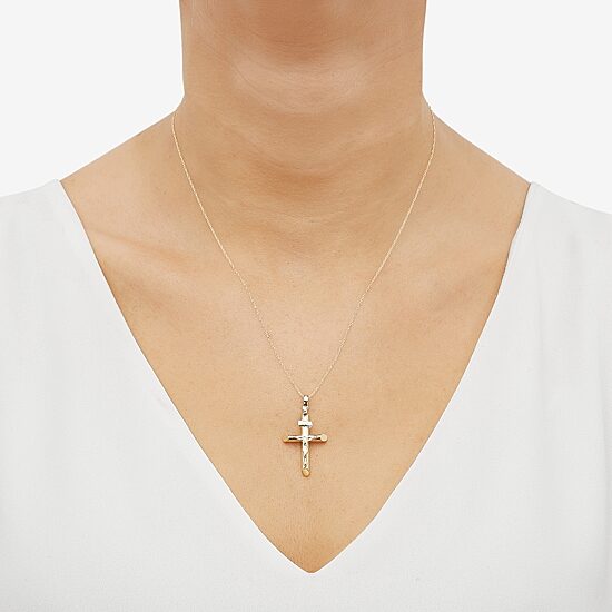 14K Gold Crucifix Pendant 