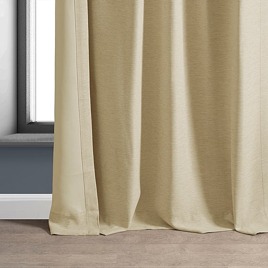 Exclusive Fabrics & Furnishing Bellino Textured Rod Pocket Back Tab Light-Filtering Single Curtain Panel