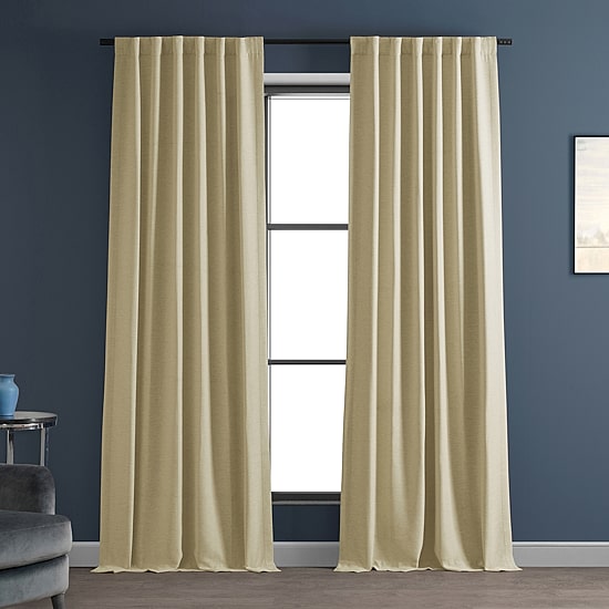 Exclusive Fabrics & Furnishing Bellino Textured Rod Pocket Back Tab Light-Filtering Single Curtain Panel