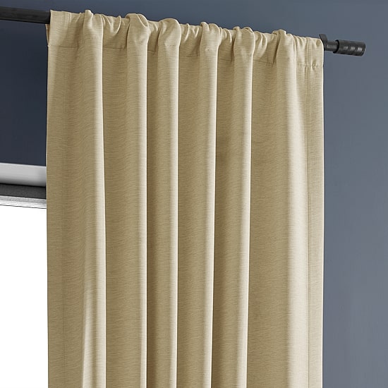 Exclusive Fabrics & Furnishing Bellino Textured Rod Pocket Back Tab Light-Filtering Single Curtain Panel