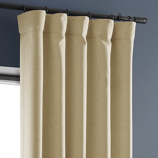 Exclusive Fabrics & Furnishing Bellino Textured Rod Pocket Back Tab Light-Filtering Single Curtain Panel