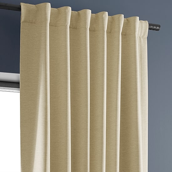Exclusive Fabrics & Furnishing Bellino Textured Rod Pocket Back Tab Light-Filtering Single Curtain Panel