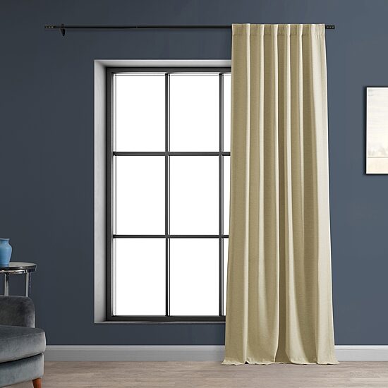 Exclusive Fabrics & Furnishing Bellino Textured Rod Pocket Back Tab Light-Filtering Single Curtain Panel