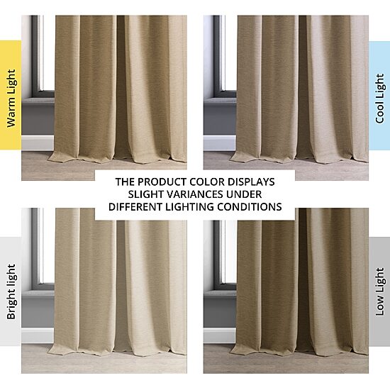 Exclusive Fabrics & Furnishing Bellino Textured Rod Pocket Back Tab Light-Filtering Single Curtain Panel