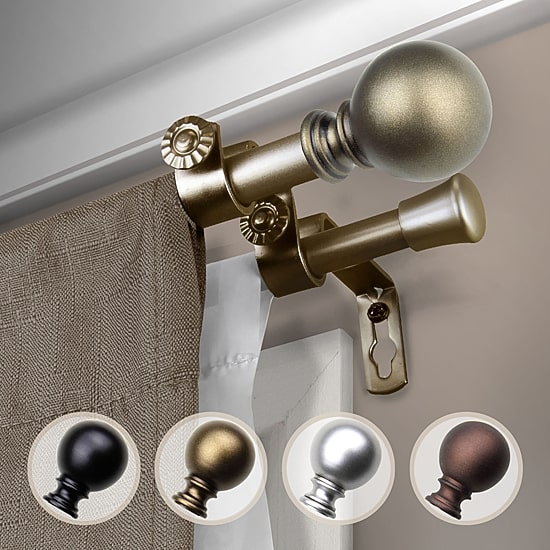 Rod Desyne Luna ⅝" Adjustable Double Curtain Rod