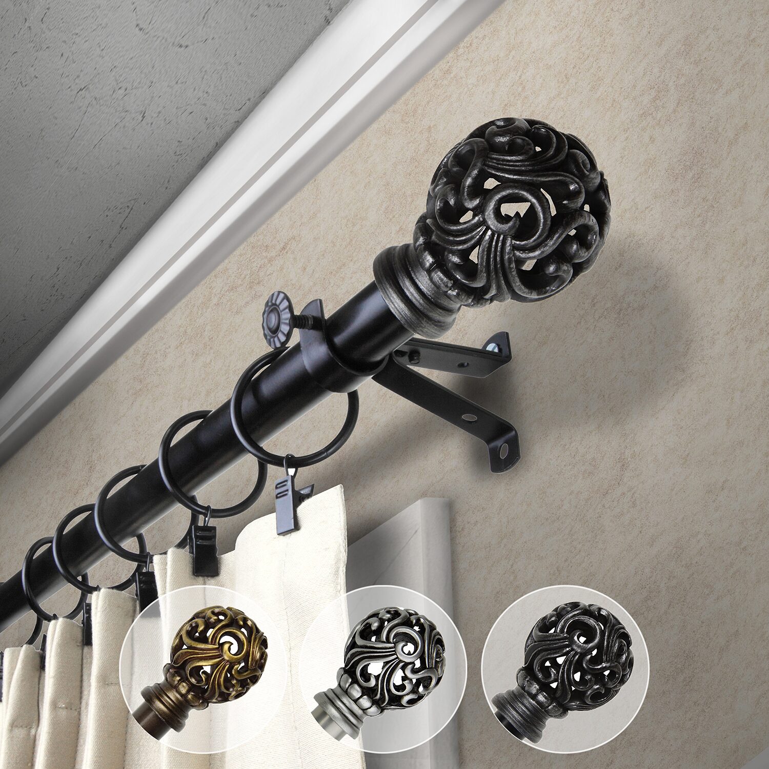 Rod Desyne Adora 13/16" Adjustable Curtain