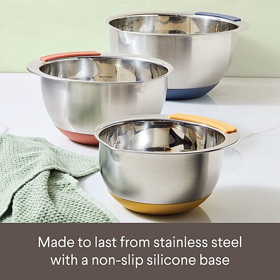 Ayesha Curry Stainless Steel 3-pc. Mixing Bowl Set