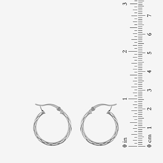 Sterling Silver Wide Textured Hoop Earrings