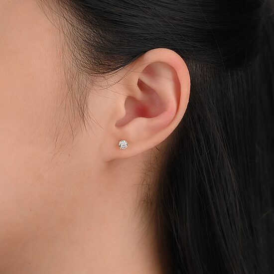 Womens Cubic Zirconia 18K Gold Over Silver Sterling Silver Ball 3 Pair Earring Set