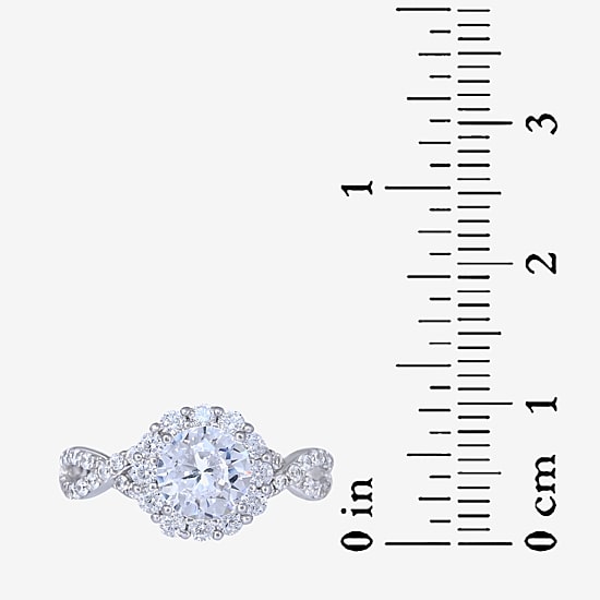 DiamonArt® Womens 3 1/2 CT. T.W White Cubic Zirconia Sterling Silver Engagement Ring