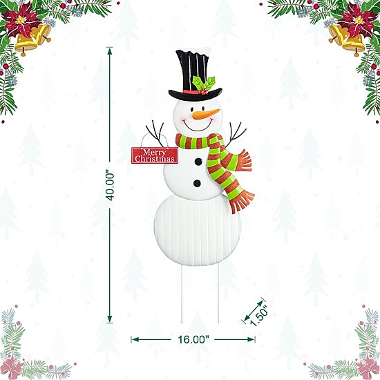 Glitzhome Metal Snowman Christmas Yard Art