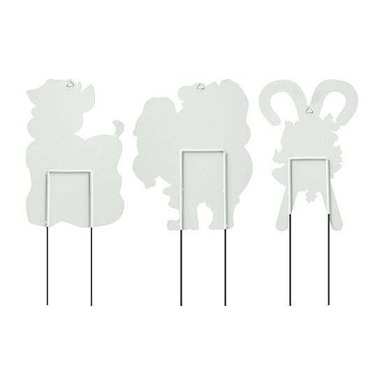 Glitzhome Set Of 3 Metal Glitter Santa Christmas Yard Art