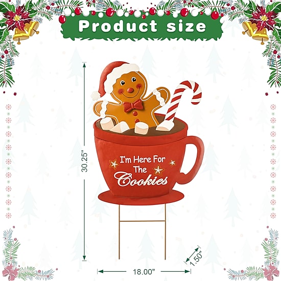 Glitzhome Metal Gingerbread Christmas Yard Art
