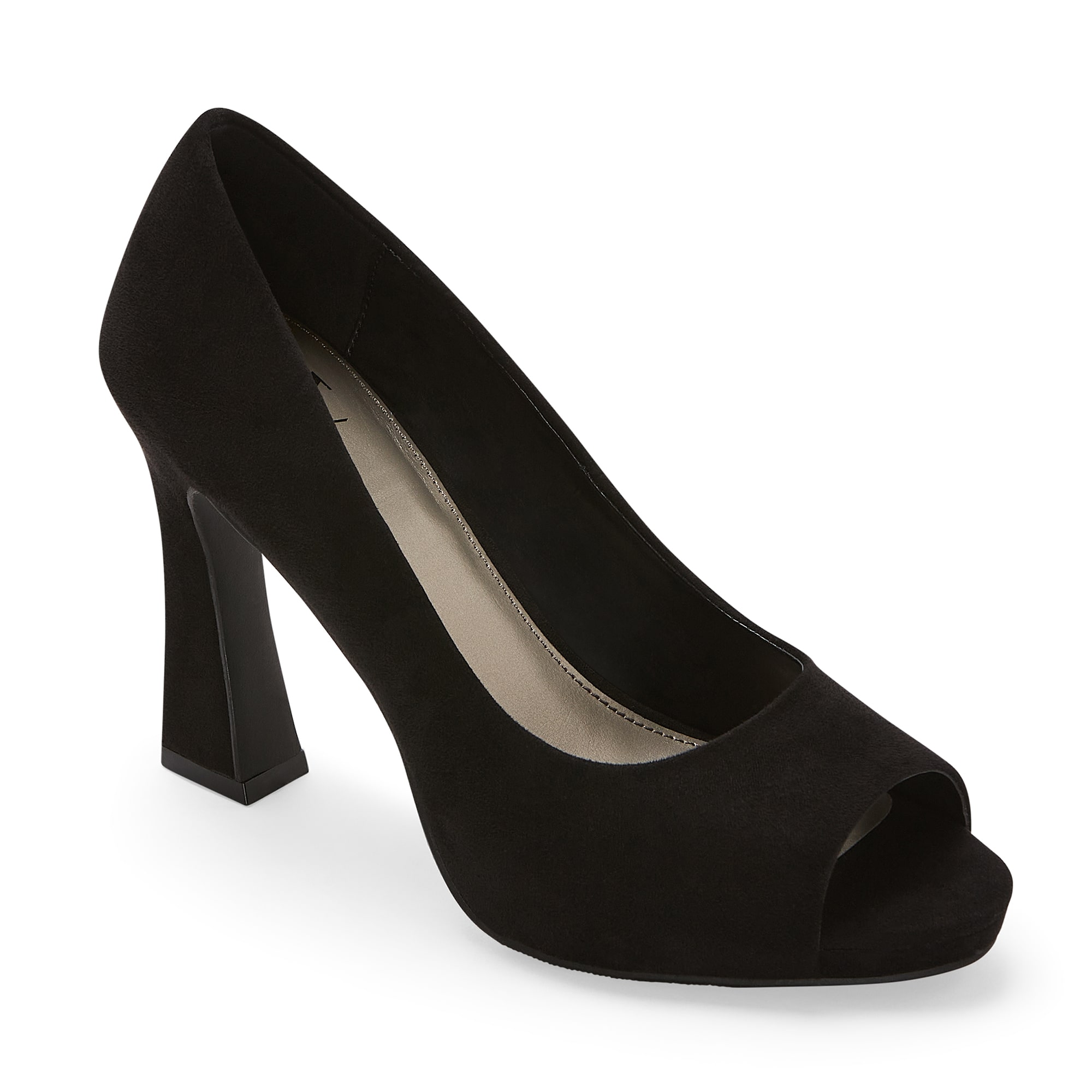 Worthington Lula Womens Round Peep Toe Flared Heel Pumps