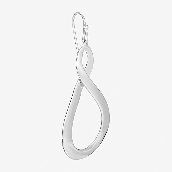 Womens Sterling Silver Infinity Drop Earrings