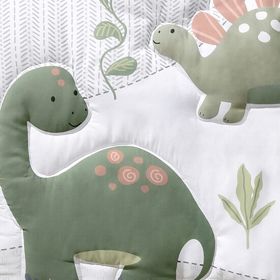 The Peanutshell Dinosaur Dreams 3-pc. Crib Bedding Set