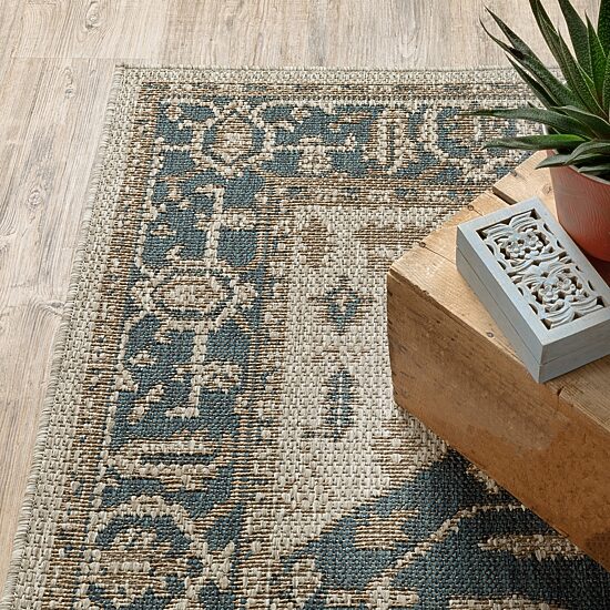 Covington Home Long Island Medallion 22"X90" Indoor Outdoor Rectangular Runner