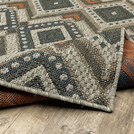 Covington Home Long Island Tribal Diamonds 22"X90" Indoor Outdoor Rectangular Runner