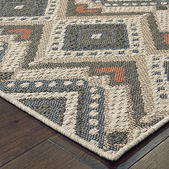 Covington Home Long Island Tribal Diamonds 22"X90" Indoor Outdoor Rectangular Runner