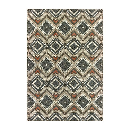 Covington Home Long Island Tribal Diamonds 39"X60" Indoor Outdoor Rectangular Accent Rug