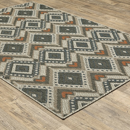 Covington Home Long Island Tribal Diamonds Indoor Outdoor Rectangular Area Rug