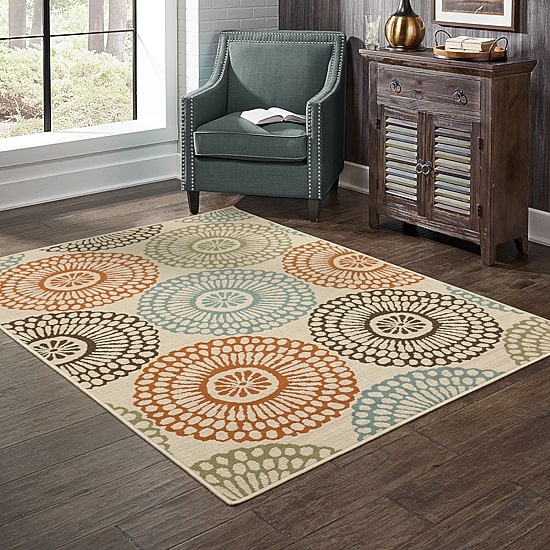 Covington Home Majorca Floral Medallions Indoor Outdoor Rectangular Accent Rug