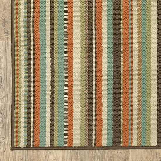 Covington Home Majorca Vertical Stripes 27"X90" Indoor Outdoor Rectangular Runner
