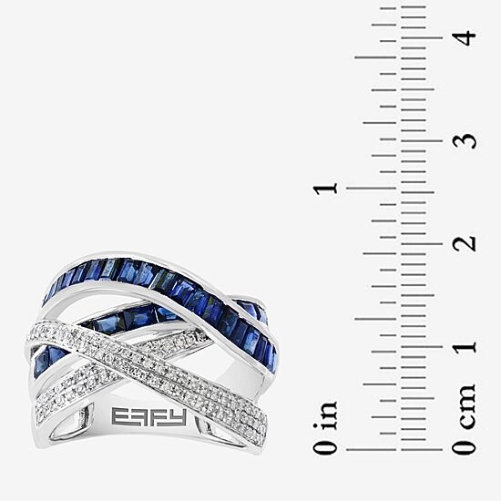 Effy Final Call Limited Quantities! Womens 1/3 CT. T.W. Genuine Blue Sapphire 14K Gold Cocktail Ring