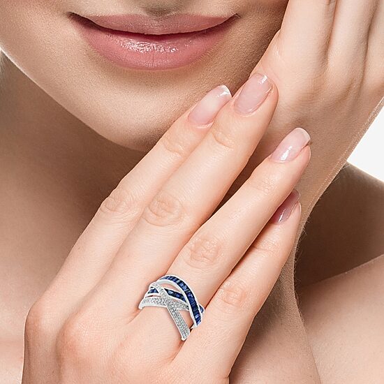 Effy Final Call Limited Quantities! Womens 1/3 CT. T.W. Genuine Blue Sapphire 14K Gold Cocktail Ring