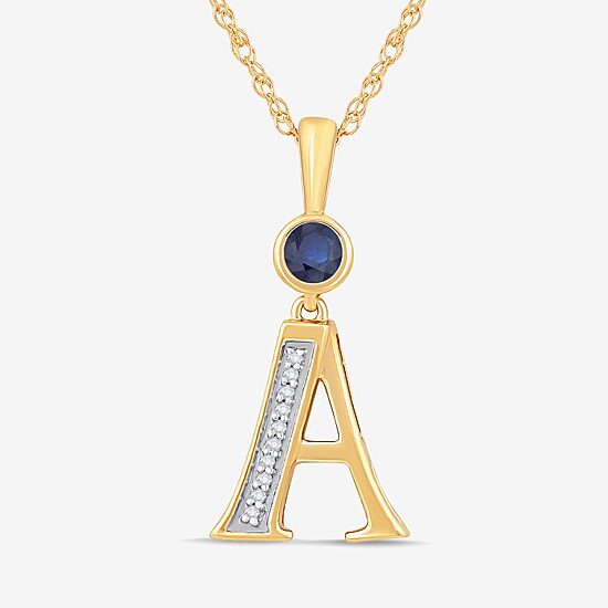 A Womens Lab Created Blue Sapphire 14K Gold Over Silver 18 Inch Pendant Necklace