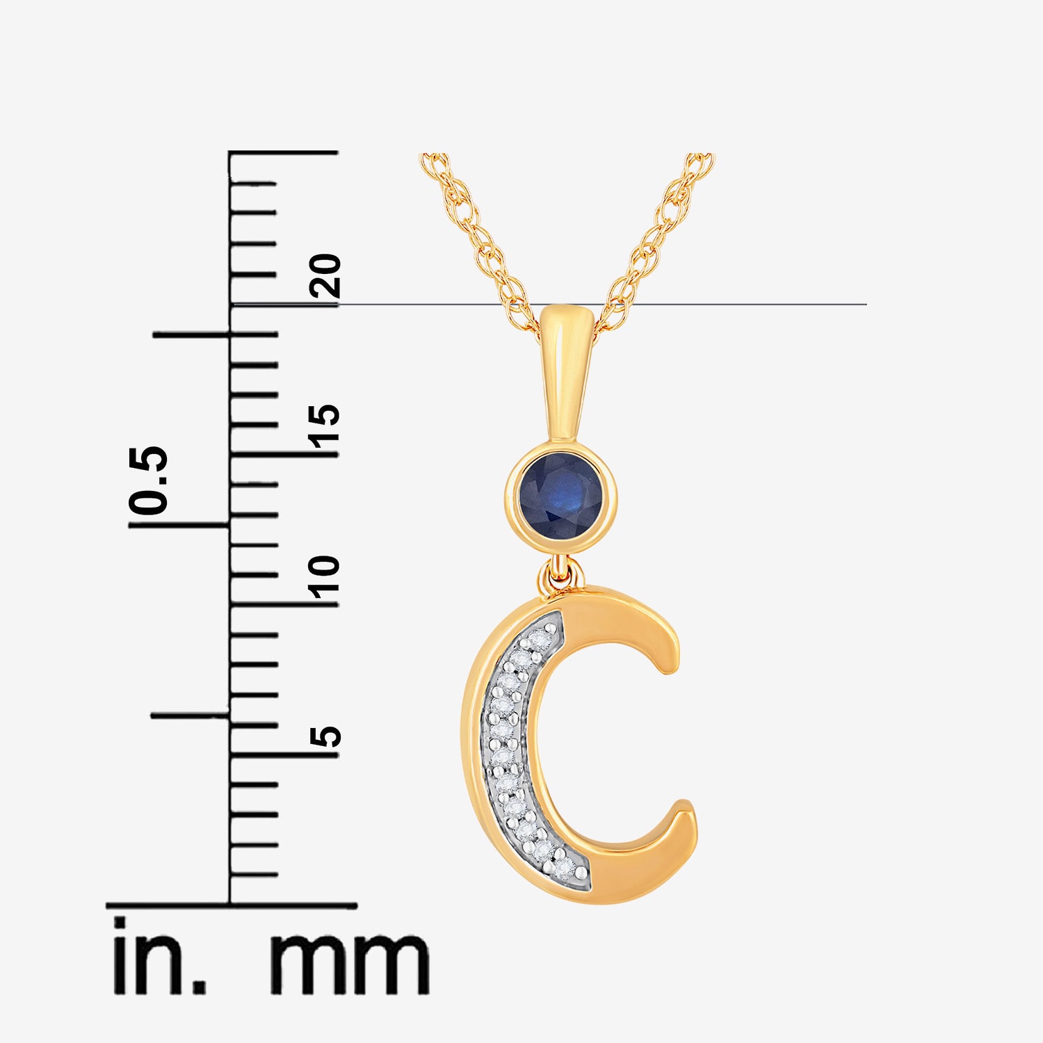 C Womens Lab Created Blue Sapphire 14K Gold Over Silver 18 Inch Pendant Necklace