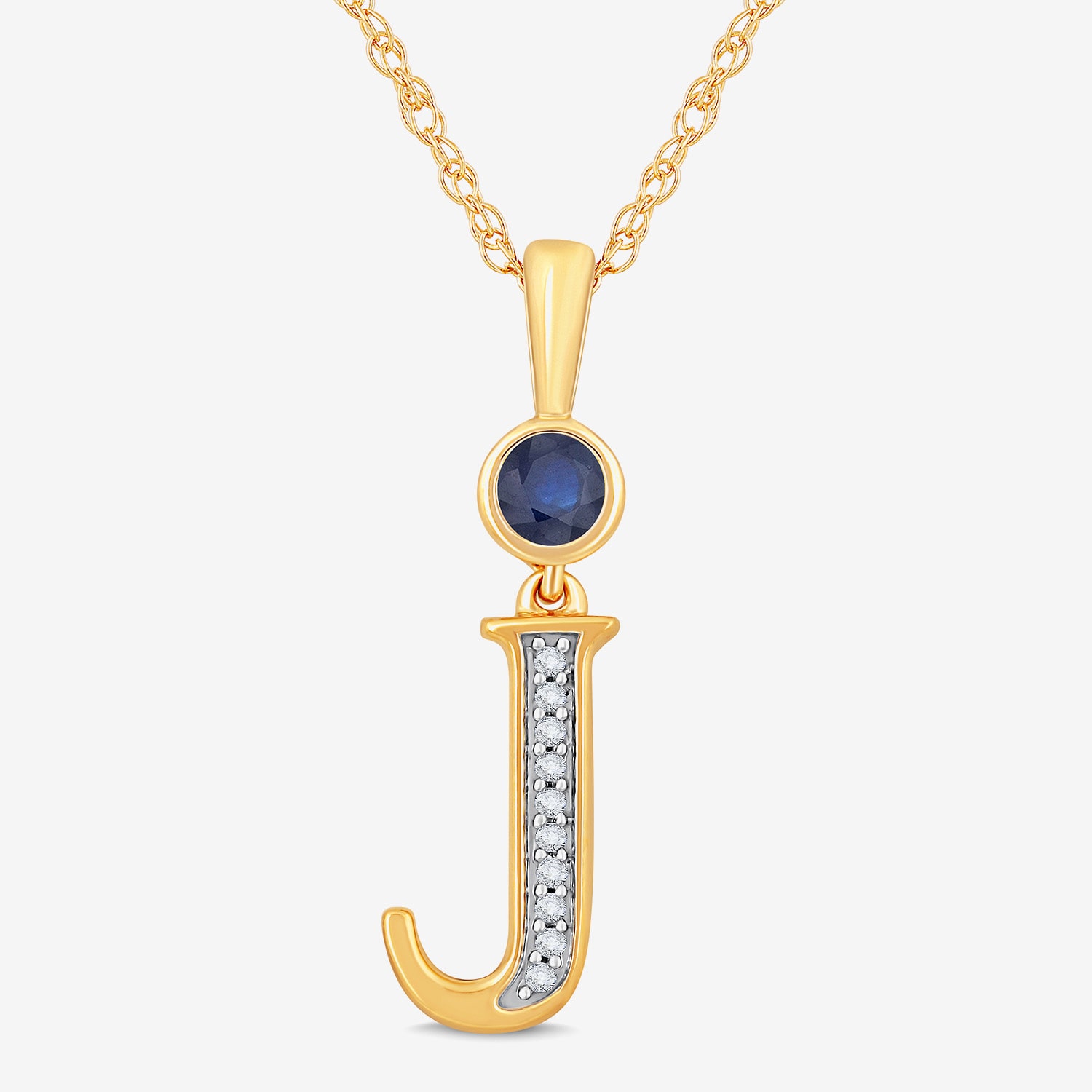 J Womens Lab Created Blue Sapphire 14K Gold Over Silver 18 Inch Pendant Necklace
