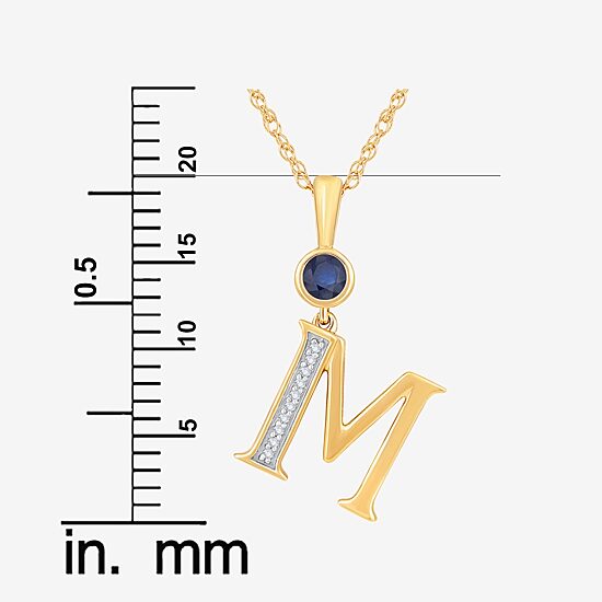 M Womens Lab Created Blue Sapphire 14K Gold Over Silver 18 Inch Pendant Necklace