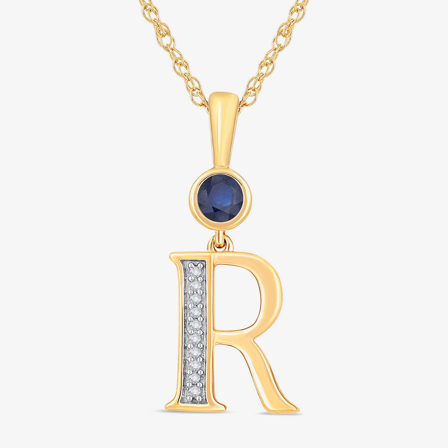 R Womens Lab Created Blue Sapphire 14K Gold Over Silver 18 Inch Pendant Necklace