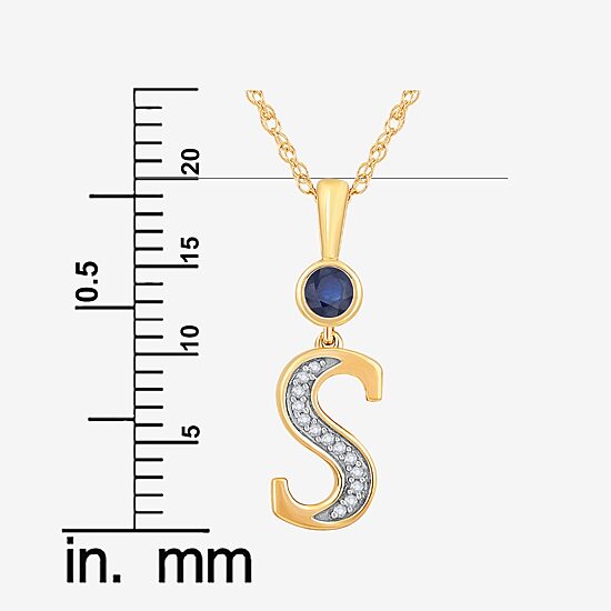 S Womens Lab Created Blue Sapphire 14K Gold Over Silver 18 Inch Pendant Necklace