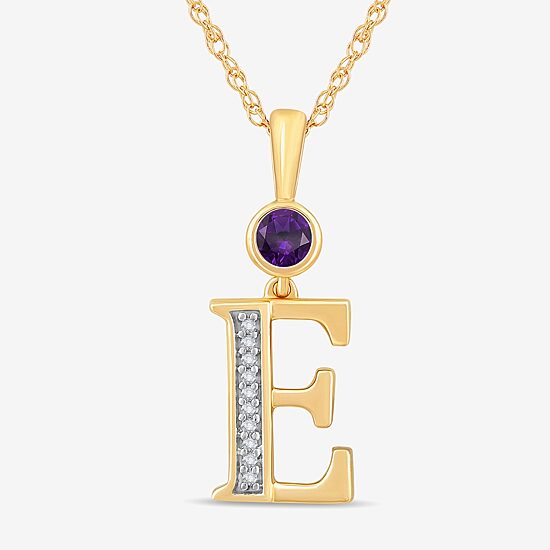 E Womens Genuine Purple Amethyst 14K Gold Over Silver 18 Inch Pendant Necklace