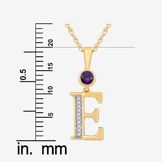 E Womens Genuine Purple Amethyst 14K Gold Over Silver 18 Inch Pendant Necklace