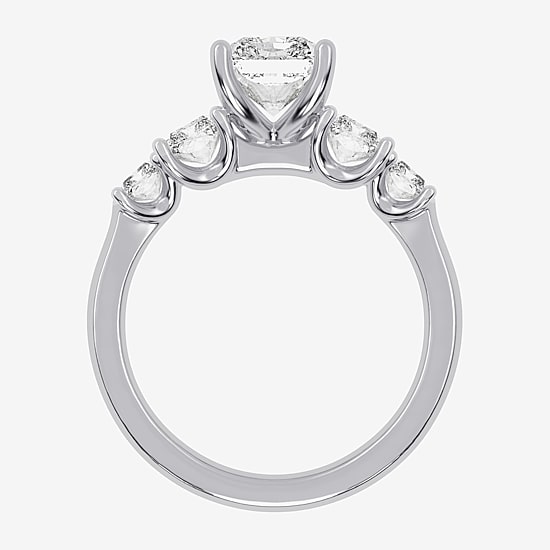 (G / Vs2-Si1) Womens 3 1/2 CT. T.W Lab Grown White Diamond 14K Gold 5-Stone Engagement Ring