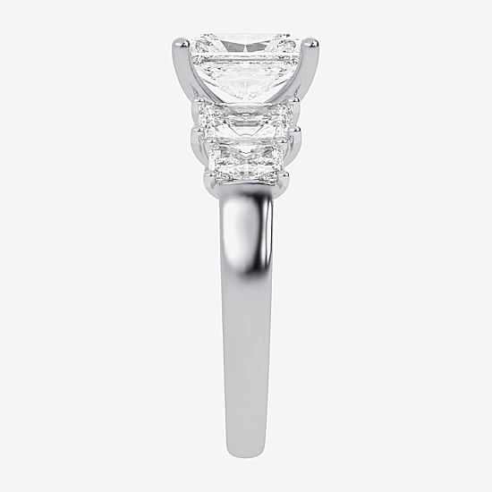 (G / Vs2-Si1) Womens 3 1/2 CT. T.W Lab Grown White Diamond 14K Gold 5-Stone Engagement Ring